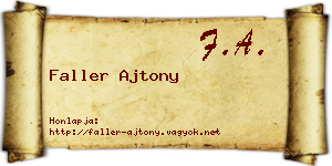 Faller Ajtony névjegykártya